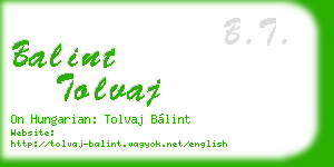 balint tolvaj business card